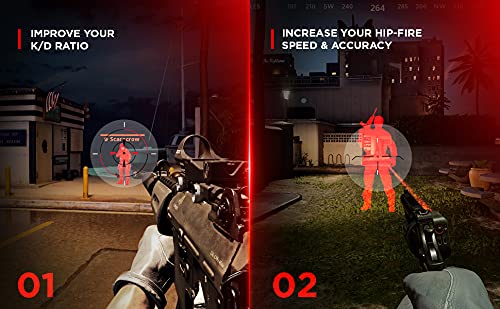 HipShotDot D-Series Pro Pack - Reusable Transparent Aim Sight Assist TV Decals - Gaming Television or Monitor Decal for FPS Video Games Compatible with PC, Xbox &amp; PlayStation (1.0 Red)