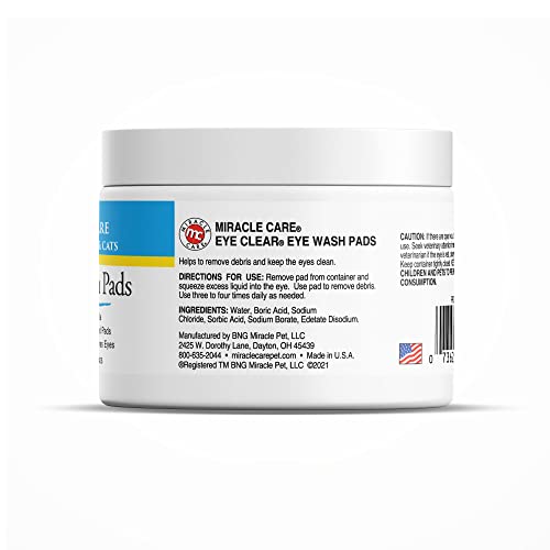 Eye Wash Pads - 90 count; Eye Care for Dogs and Cats, Soft Pet Wipes for Gently Cleaning Eyes, Sterile Cat and Dog Wipes Formulated to Remove Eye Debris