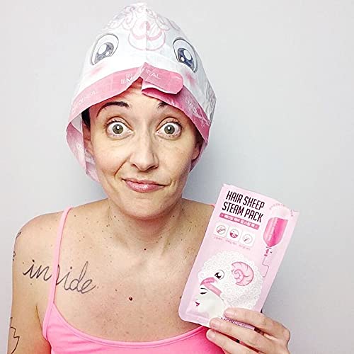 Hair Sheep Steam Pack 5 Sheets - Intense Repair Mask for Damaged, Rough Hair, All Types with Steaming for At-Home Spa Experience