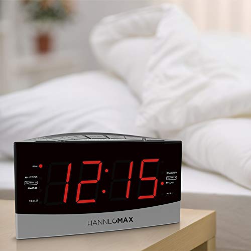 HANNLOMAX HX-130CR Alarm Clock Radio, PLL AM/FM Radio, 