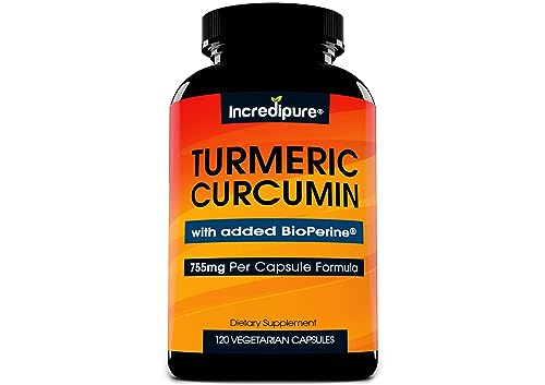 Turmeric Curcumin Supplement w/ BioPerine - 755mg Per Capsule, 120 Veggie Caps