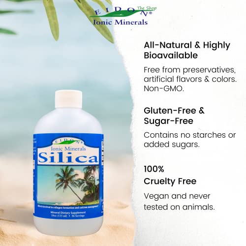 Liquid Silica Mineral Concentrate - Silica Supplement for Hair, Skin and Nails, Silica Drops to Support Collagen Production, Joint and Bone Health, Helps Manage Calcium - 18 oz