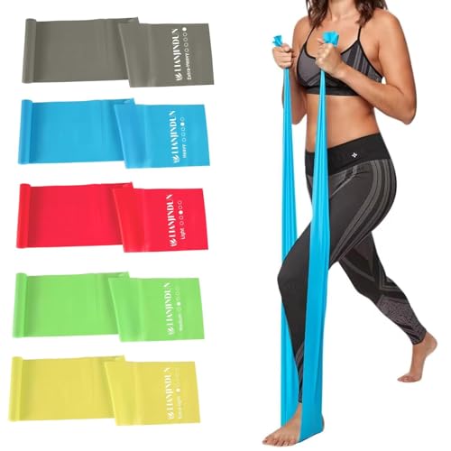 Lianjindun 5 Pcs Professional Resistance Bands. Latex-Free, Elastic Band, Work Out Bands, Stretch Bands for Working Out Women or Men, Exercise Bands Set for Physical Therapy, Yoga, Pilates