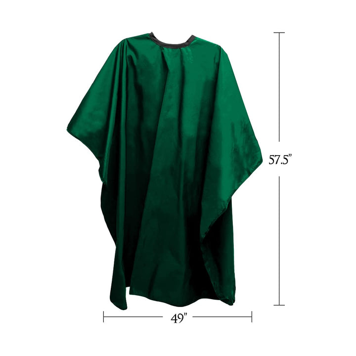 Lightweight Crinkle Nylon Hair Cutting / Styling Cape, Green
