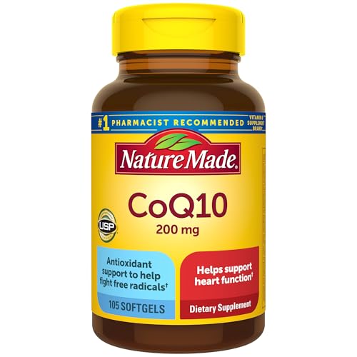 CoQ10 200mg, Dietary Supplement for Heart Health Support, 105 Softgels, 105 Day Supply