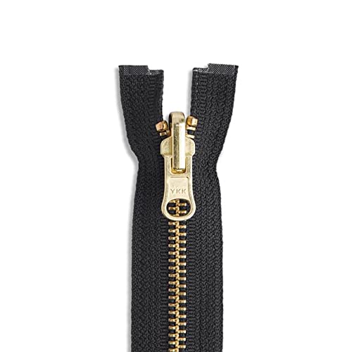 28 inch Metal Zipper Black 28” Reversible Zipper Gold B