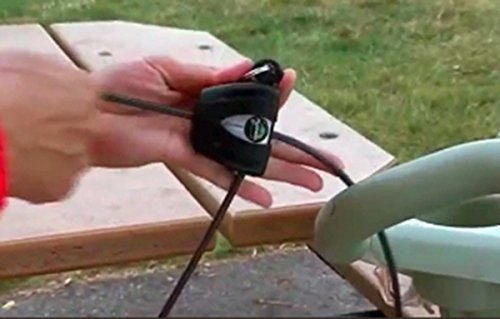 Black Python Bike Lock with Key, Adjustable Metal Cable Lock has a Weather Resistant Vinyl Coating for Outdoor Equipment, Bicycles, 6 Feet Long, 8417D