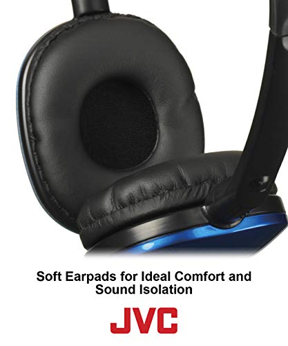 Blue Flat and Foldable Colorful Flats On Ear Headphone with 3.94 foot Gold Plated Phone Slim Plug HAS160A