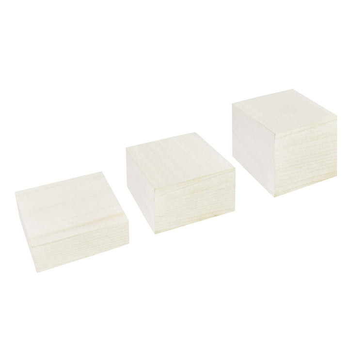 MOOCA Customizable Wooden Display Risers Set - 3 Differ