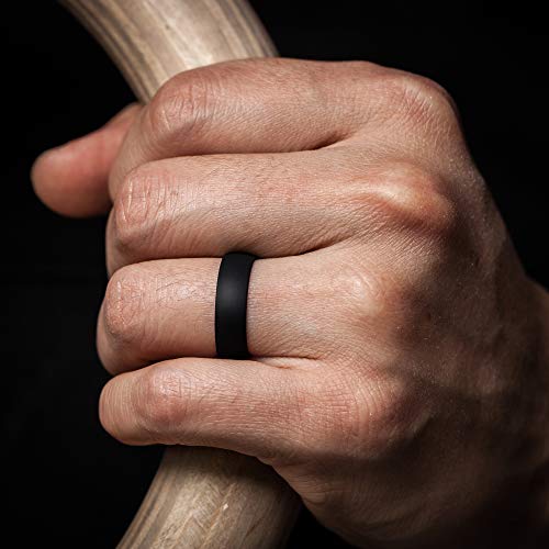 Unisex Silicone Wedding Rings, Rubber Engagement Bands 6mm Wide 1.65mm Thick - 1/2/3/4/5/6/7 Variety Multipack (Pack I - Size 9.5-10 (20.20mm))