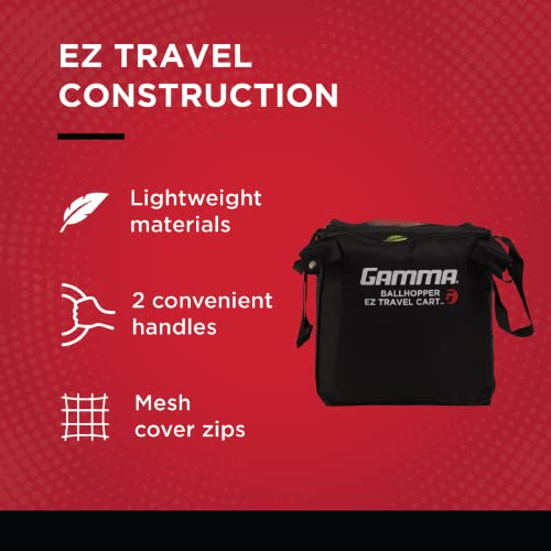 GAMMA Sports EZ Travel Cart Pro, Ball Hopper with Premi