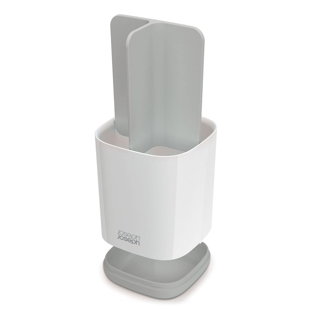 Easy-Store - Compact Toothbrush Holder Caddy Bathroom Storage , Grey/White, Regular