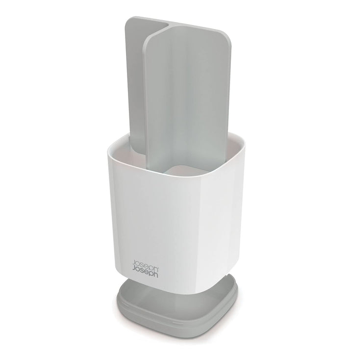 Easy-Store - Compact Toothbrush Holder Caddy Bathroom Storage , Grey/White, Regular