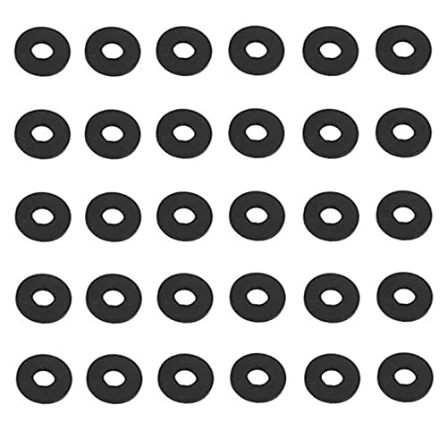 LuoQiuFa 30Pcs M6 Rubber Flat Washers 16mm OD 6mm ID 1.5mm Thickness for Faucet Pipe Water Hose.