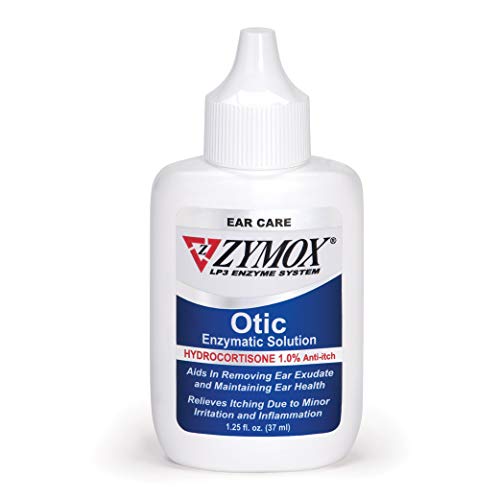 Otic Enzymatic Solution for Dogs and Cats to Soothe Ear Infections with 1% Hydrocortisone for Itch Relief, 1.25oz