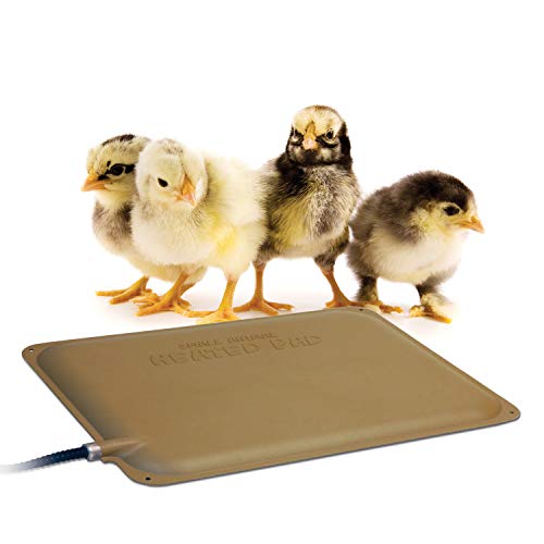 Thermo-Peep Heated Chicken Pad for Brooders and Chicken Coops, Warming Chick Nesting Pad Coop Accessory Mat, Heat Lamp Alternative, Safety Listed - Petite 9 X 12in Tan 20W