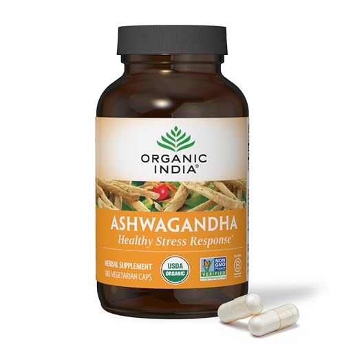 Ashwagandha Capsules - Organic Ashwagandha Supplement - Vegan Ashwagandha Root, Gluten-Free, Kosher, Non-GMO, Supports Stress Relief, Energy, and Sleep - 180 Capsules