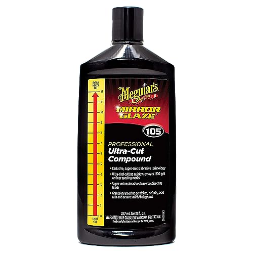 Mirror Glaze M10508 Ultra-Cut Compound - Professional Grade Formula with Fast Cutting Action That Removes Scratches, Heavy Swirls and More - 8 Oz