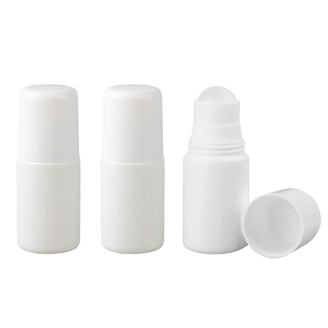 Angzhili 3 Pcs Refillable Roll On Bottles,50ML Empty Plastic Rollerball Bottles, Leak-Proof DIY Deodorant Containers for Essential Oil,Perfumes,Balms,Reusable Dispenser