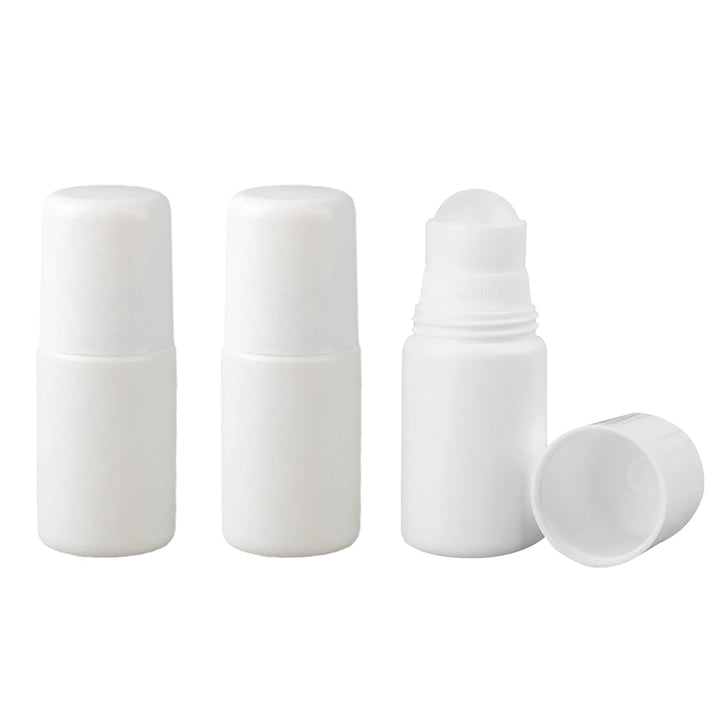 Angzhili 3 Pcs Refillable Roll On Bottles,50ML Empty Plastic Rollerball Bottles, Leak-Proof DIY Deodorant Containers for Essential Oil,Perfumes,Balms,Reusable Dispenser