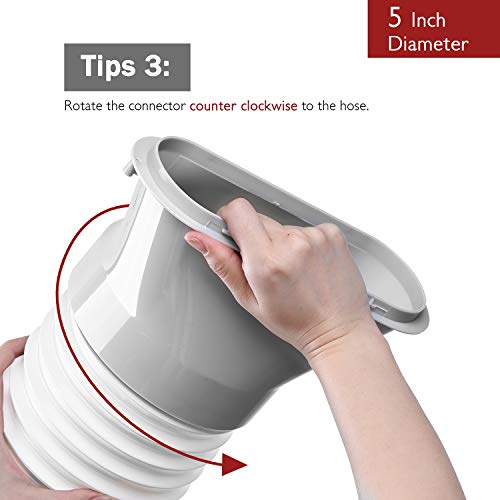 Portable Air Conditioner Universal Exhaust Hose - 5 Inch Diameter, 78 Inch Length, Anti-Clockwise Thread