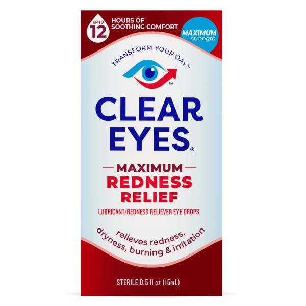 Clear Eyes Maximum Strength Redness Relief Eye Drops, 2