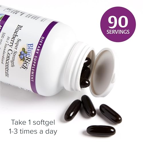 BlueRich by Natural Factors, Super Strength Blueberry Concentrate, Antioxidant Support for Overall Good Health, 90 Softgels