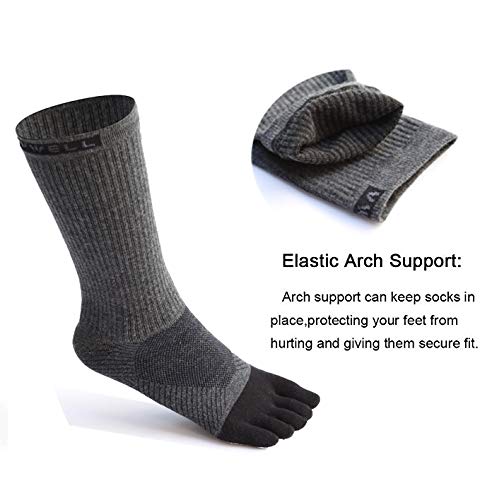 Toe Socks Cotton Athletic Running Five Finger Socks 3 Pairs,Size 7-11