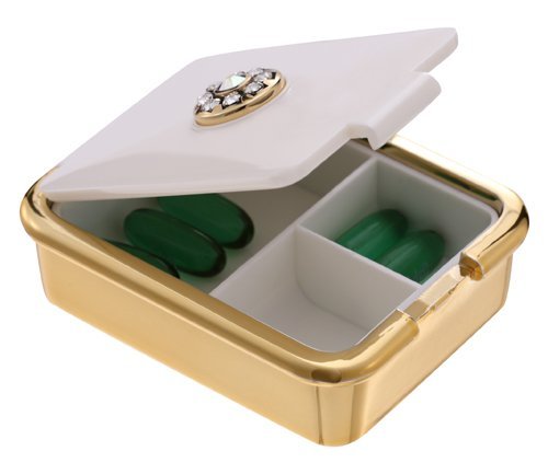 PuTwo Pill Organizer with Swarovski Crystals,Decorative