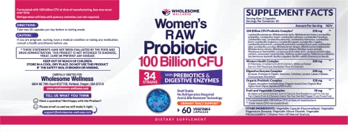 Dr. Formulated Raw Probiotics for Women 100 Billion CFUs Capsules with Prebiotics, Digestive Enzymes, Approved for Adults, Shelf Stable Supplement