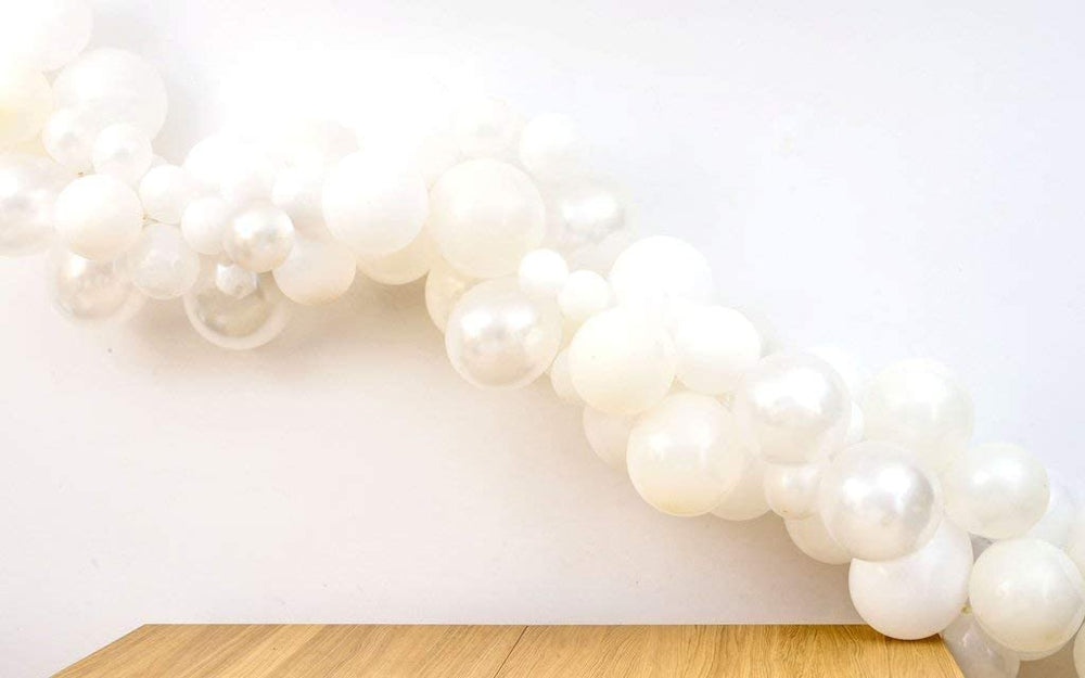 50 Pack Pearl White Balloons 12 Inch(Thicken 3.2g/pcs) Round Helium Pearlized Balloons for Wedding Birthday Christmas Party Decoration (White)
