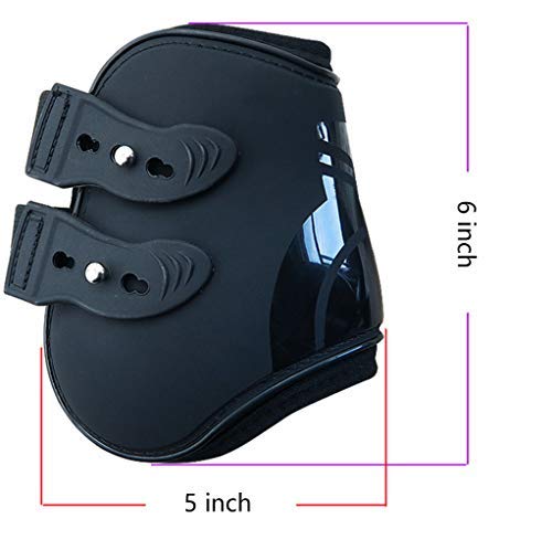 Zelro Open Front Jumping Tendon and Hind Fetlock Horses Boots, Secure Leg Protection, Lightweight and Tough Dressage Horse Riding Equestrian Equipment