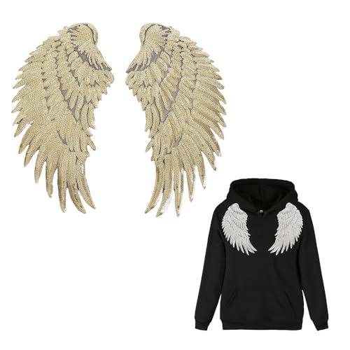 Large Angel Wings Sequin Patches Iron on Sew on Appliqu