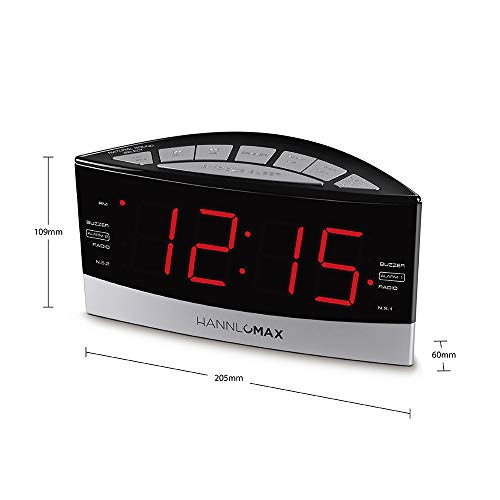 HANNLOMAX HX-130CR Alarm Clock Radio, PLL AM/FM Radio, 