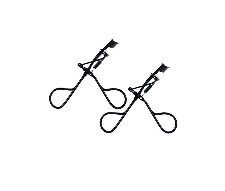2PCS Female Black Stainless Steel Eyelash Curler Hair Curler Eyelash Curler PP Silicone Cushion Cosmetic Tool Eyelash Curler