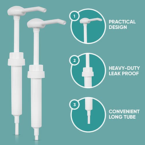Gallon Pump Dispenser - Dispenses 1 Ounce Per Stroke - for Plastic or Glass Bottles – Heavy-Duty Leak Proof for Commercial and Household Use – BPA Free 28/400 (Pack of 2)