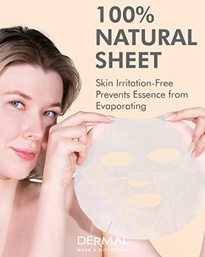 16 Combo Pack A Collagen Essence Korean Face Mask - Hydrating &amp; Soothing Facial Mask with Panthenol - Hypoallergenic Self Care Sheet Mask for All Skin Types - Natural Home Spa Treatment Masks