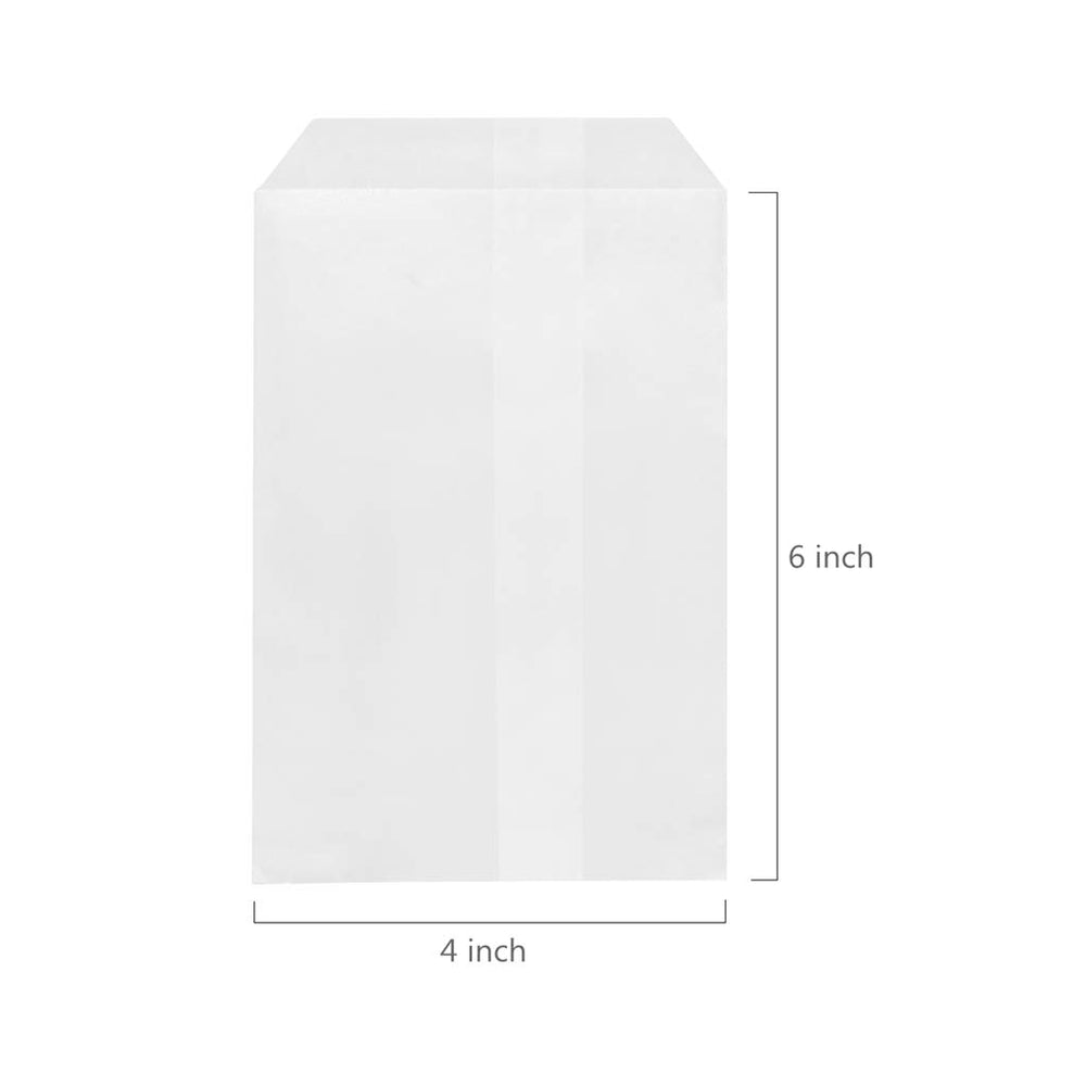 Flat Glassine Waxed Paper Treat Bags 4x6 Semi-Transpare