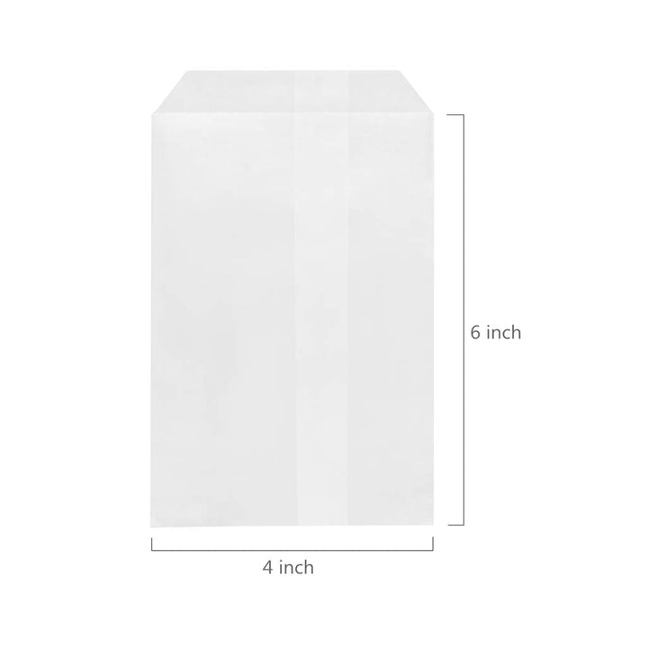 Flat Glassine Waxed Paper Treat Bags 4x6 Semi-Transpare