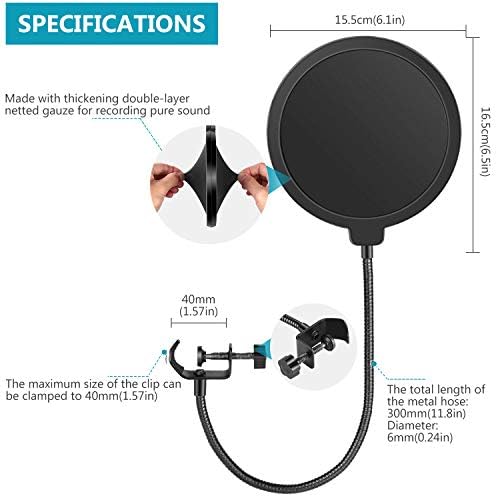 Neewer Professional Microphone Pop Filter Shield Compat