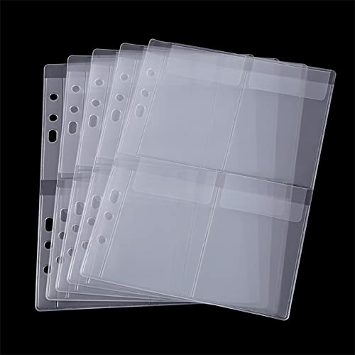 10 Sheet Binder Pockets Inserts with four pockets A5 Size 6 Hole Binder Folder for Dies and Stamps Storage,Waterproof PVC Clear Bags Protectors for Cutting Dies Stencil Album Stamp Crafts
