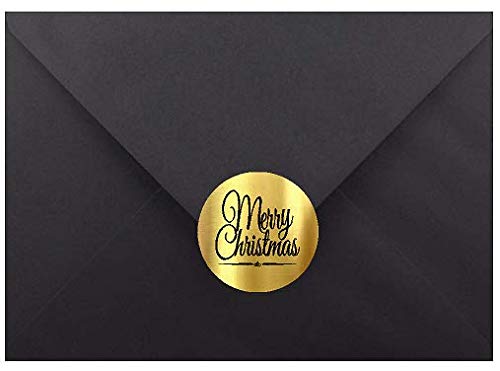 60pack Metallic Gold Merry Christmas Joy Stickers Label