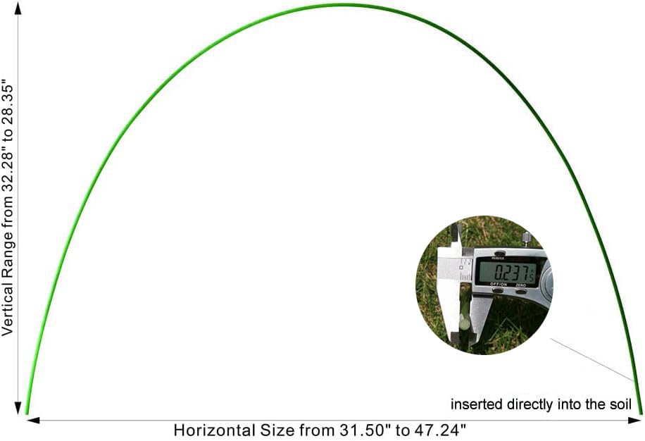 Greenhouse Hoops Hoop House Greenhouse Garden Hoops for Raised Beds Super Hoops Garden Tunnel Green House Hoops Garden Hoops and Netting Grow Tunnel Rowtunnel Fiberglass 5.9ft 6pack ONE Piece Design