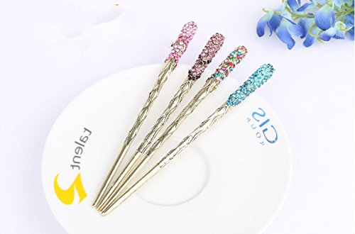 Traditional Chinese Hairpin, Rhinestone Crystal Antique Hair Sticks, chopsticks,hair Accessory,Wedding Hair Jewelry 2pieces,5 Colors (Blue)