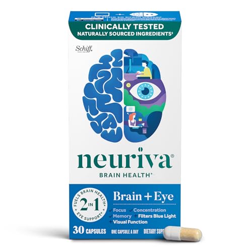 Brain + Eye Supplement for Memory, Focus & Concentration with Lutein & Vitamins A C E and Zinc for Eye Health & Zeaxanthin to Filter Blue Light, 30ct Capsules