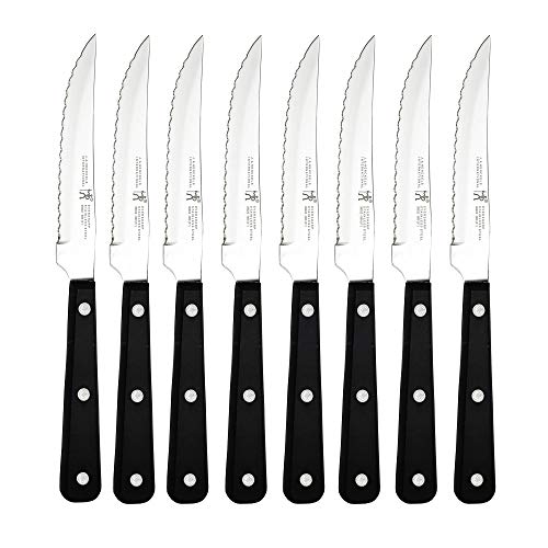 Razor-Sharp Steak Knife Set of 8, German Engineered Informed by 100+ Years of Mastery,Black