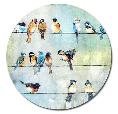 Artistic Bird Flock Round Coaster Set of Drink- Made of