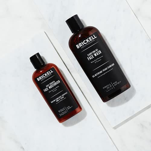 Brickell Men&#39;s Daily Essential Face Care Routine I, Gel Facial Cleanser Wash and Face Moisturizer Lotion, Men&#39;s Skincare Gift Set Natural and Organic, Scented