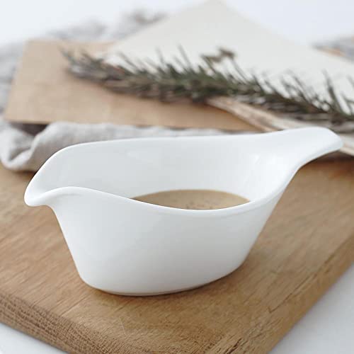 2pcs Bird-Shaped Pure White Porcelain Easy Pour Gravy Sauce Boat Creamer Pitcher. 5 Oz
