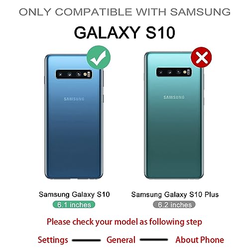 for Samsung Galaxy S10 Case, [Built in Screen Protector and Kickstand] Heavy Duty Military Grade Protection Shockproof Protective Cover for Samsung Galaxy S10 Black